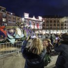 Un momento de la exposición de la sardina en la Plaza Mayor, antes del entierro.