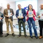 Representantes de Fundación Círculo, la Hermandad de Peñas y la Dirección Provincial de Educación, en la presentación del concurso de relatos y del festival solidario.