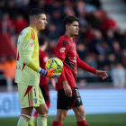 Jorge Cabello, durante su debú con el Mirandés.