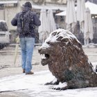 Nieve en la capital leonesa.