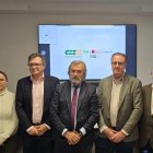 Imagen de los representantes de las organizaciones sindicales.