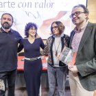 De izquierda a derecha: Jorge Jiménez Quirce, coordinador del ciclo, María José de la Fuente (Dona Médula), Rosana Cano (Fundación Caixa Castilla y León) y Ramón Alegre (Foro Solidario) presentaron el ciclo 'Arte con valor'.