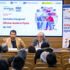 El director general de Red.es, Jesús Herrero, y el presidente de FAE, Nacho San Millán, en la presentación a las empresas de Burgos de la tercera Oficina Acelera Pyme.