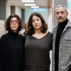 Los padres y la hermana de Sergio Delgado, tras una rueda de prensa.
