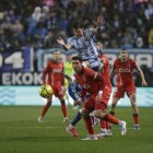 Mateo Mejía durante el partido contra el Málaga.
