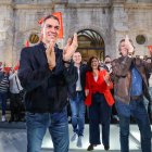 Pedro Sánchez, en Burgos, durante el inicio de la campaña en Castilla y León.