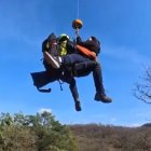 El rescate se tuvo que realizar en helicóptero.