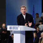 El presidente del PP, Alberto Núñez Feijóo, interviene durante un acto de cierre de campaña, a 13 de marzo de 2026, en Valladolid, Castilla y León (España). 