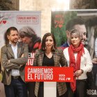 Esther Peña durante su comparecencia ante los medios en el hotel Los Blasones.