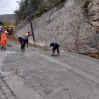 Trabajos de hormigonado en la zona.