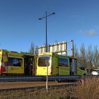 Imagen de ambulancias en el lugar del accidente.
