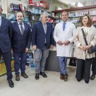 Representantes del Colegio de Farmacéuticos y de MUFACE acompañaron al subdelegado de Gobierno en Burgos, Pedro de la Fuente -en el centro- en la presentación de la receta electrónica.