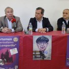Joaquín S. Torné, García Paramio y el secretario de la Fundación Monteleón.