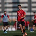 Imagen del último entrenamiento del Mirandés.