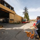 El incendio de las cocheras municipales tuvo en vilo a toda la zona de la carretera Poza.