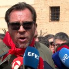 El ministro de Transportes y Movilidad Sostenible, Óscar Puente, en la atención a medios en Villalar.