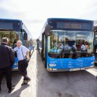 Llegada de los autobuses urbanos de Madrid a Burgos.