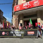 Los sindicatos se han concrentrado hoy en Aranda de Duero