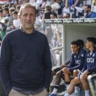 Ramis, antes del comienzo del partido contra el Deportivo.