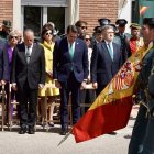 El general de Brigada, Miguel Sánchez Guerrero, y el delegado del Gobierno en Castilla y León, Nicanor Sen Vélez, presiden el acto de conmemoración del 182 aniversario de la Fundación de la Guardia Civil.