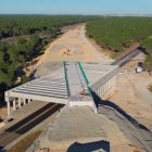 Obras de Adif en el baipás de Olmedo (Valladolid) para unir por alta velocidad transversalmente  la mitad norte de España.