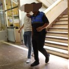 Interior del Ayuntamiento de Soria esta mañana, mientras la Guardia Civil practicaba el registro por orden judicial.