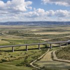 Infografía del viaducto Arroyo del Valle en el primer tramo del AVE Burgos-Vitoria.