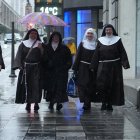 Archivo - Las exmonjas de Belorado a su llegada al Juzgado de Instrucción número 5 de Bilbao.