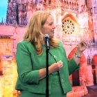 Cristina Ayala en la presentación de candidatos del PP en Santiago de Compostela.