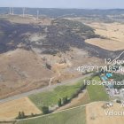 Zona afectada por el incendio en Monasterio de Rodilla (Burgos).