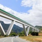 Infografía del viaducto que sobrevolará la carretera nacional N-1 en Pancorbo.