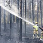 Los Bomberos intervienen en el incendio en el Castillo