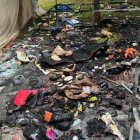 Imagen del puesto ambulante calcinado.