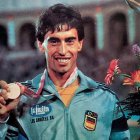 José Manuel Abascal, con la medalla de bronce conseguida en los Juegos Olímpicos de Los Ángeles' 84.