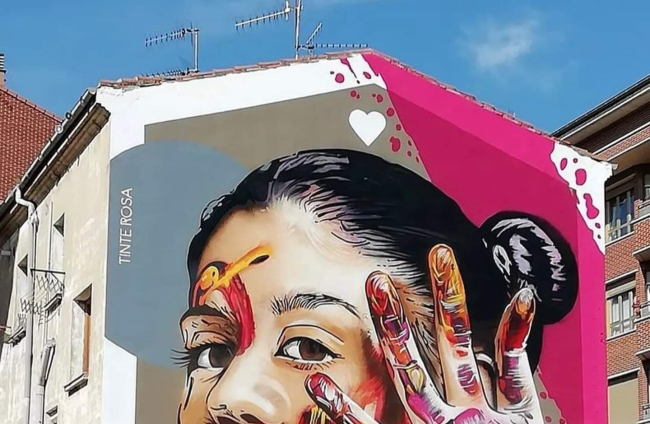 Grafiti creado por Tinte Rosa en Miranda de Ebro. TINTE ROSA