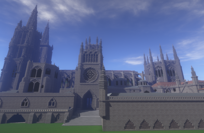 Otras vistas de la recreación fiel en bloques de Minecraft de la Catedral de Burgos.