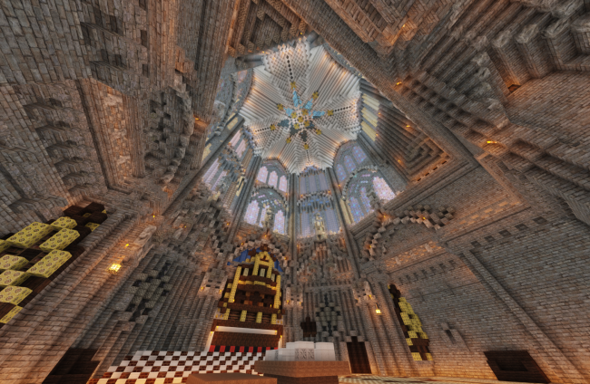 Interior de la Catedral de Burgos, uno de los proyectos más ambiciosos de Minecrafteate.