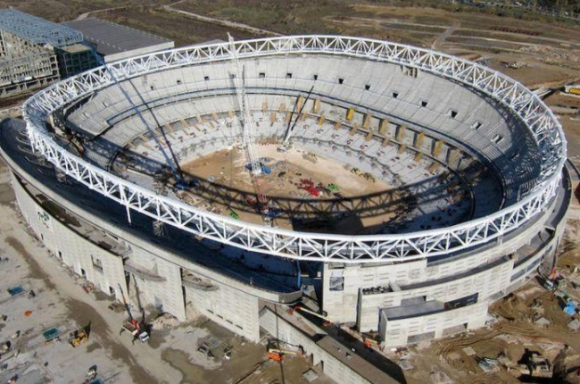 Estado de las obras del nuevo estadio del Atlético.-