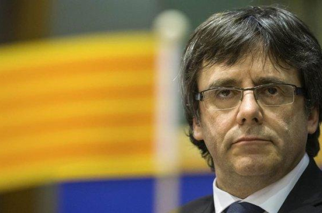 Puigdemont, durante su comparecencia en el Parlamento Europeo.-EFE / STEPHANIE LECOCQ