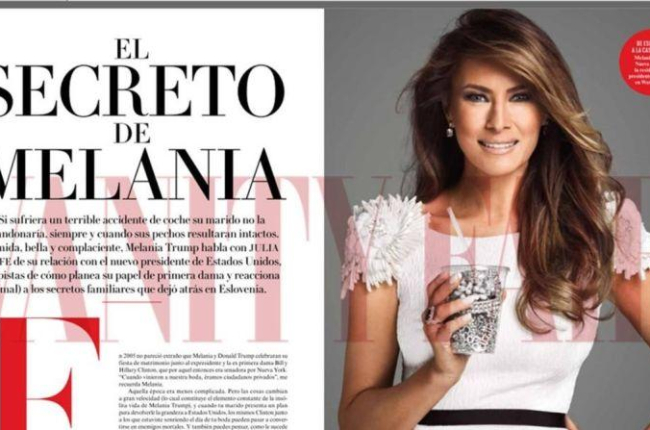Melania Trump protagoniza el nuevo numero de la edicion mexicana de 'Vanity Fair'-V.F.