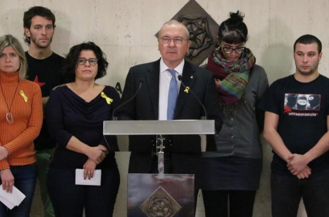 El alcalde de Reus, Carles Pellicer, durante la rueda de prensa que ha ofrecido este viernes.-SILVIA JARDI (ACN)