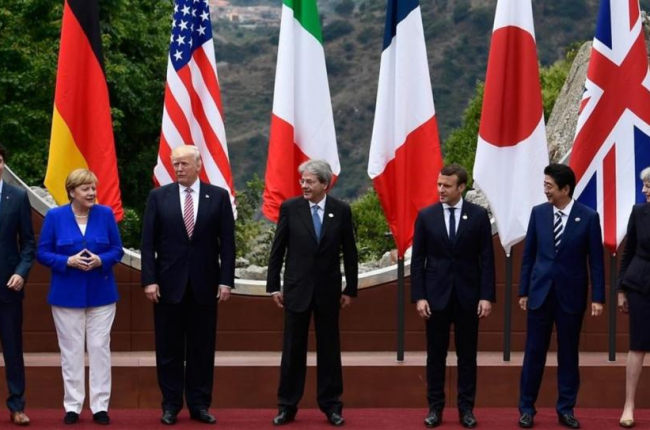 Foto de los mandatarios del G7 en Taormina.-MIGUEL MEDINA