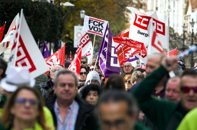 Manifestación de CCOO y UGT en Burgos contra la Junta de Castilla y León. TOMÁS ALONSO