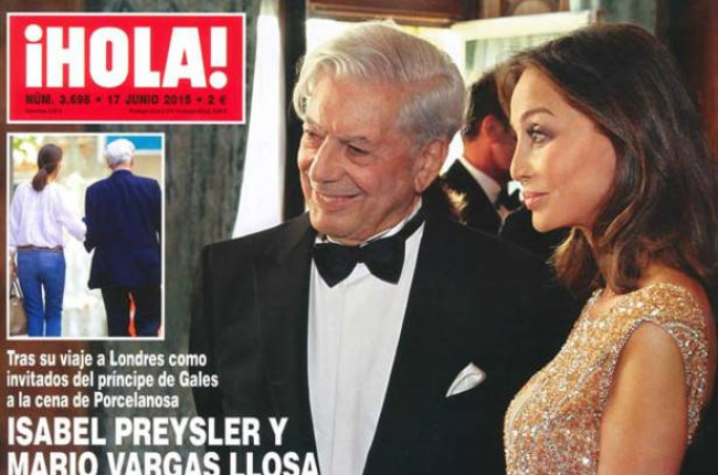 Isabel Preysler y Mario Vargas Llosa, en la portada de la revista '¡Hola!'.-