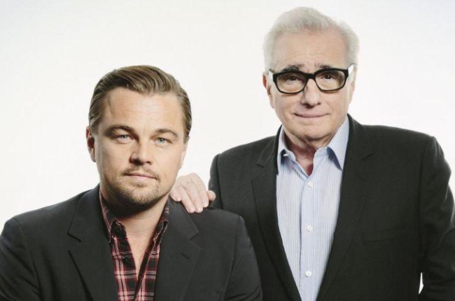 Leonardo DiCaprio y Martin Scorsese, en una foto promocional de la película El lobo de Wall Street (2013).-VICTORIA WILL (INVISION (AP)