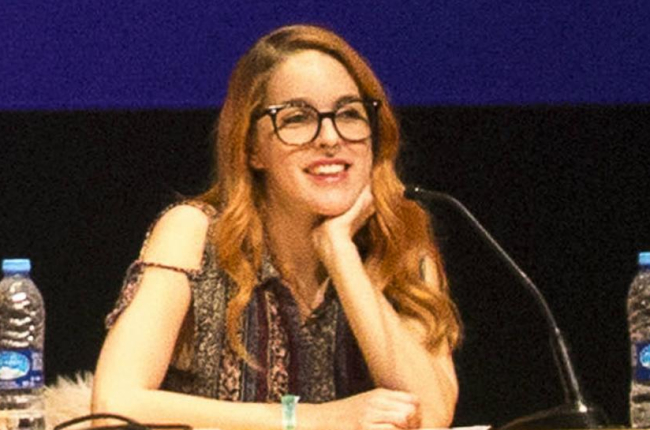 Amarna Miller, en unas charlas sobre sexo en Barcelona, el pasado marzo.-CÉSAR CID