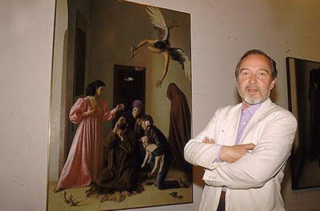 Claudio Bravo Camus, junto a su obra ’Tentación de san Antonio’.-AGENCIAS