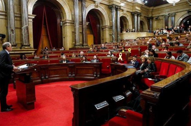 El ’president’ Quim Torra interviene en el pleno sobre igualdad en el Parlament-EFE / QUIQUE GARCÍA