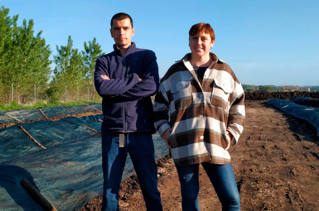Samuel Sanz y Nazareth Aparicio producen y comercializan desde Roa humus de lombriz ecológico. ECB