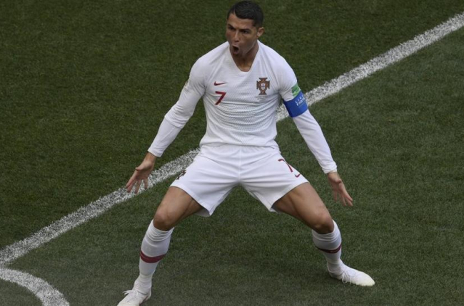 Cristiano Ronaldo celebra el gol del triunfo luso-JUAN MABROMATA